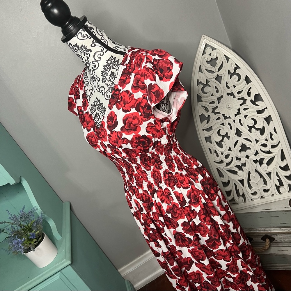 Wayward Fancies Ruffle Sleeve Floral Midi Dress Size Small Boho Cottage Core - Picture 7 of 14